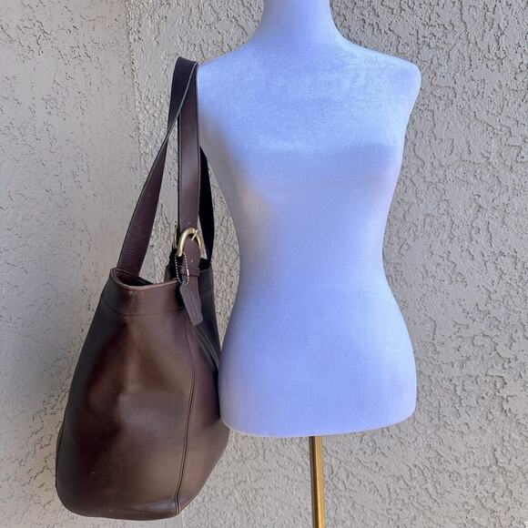 COACH Vintage Duffle Soho XL Vermillion in Dark Brown Leather Bag Purse 4082 CR - Picture 3 of 16